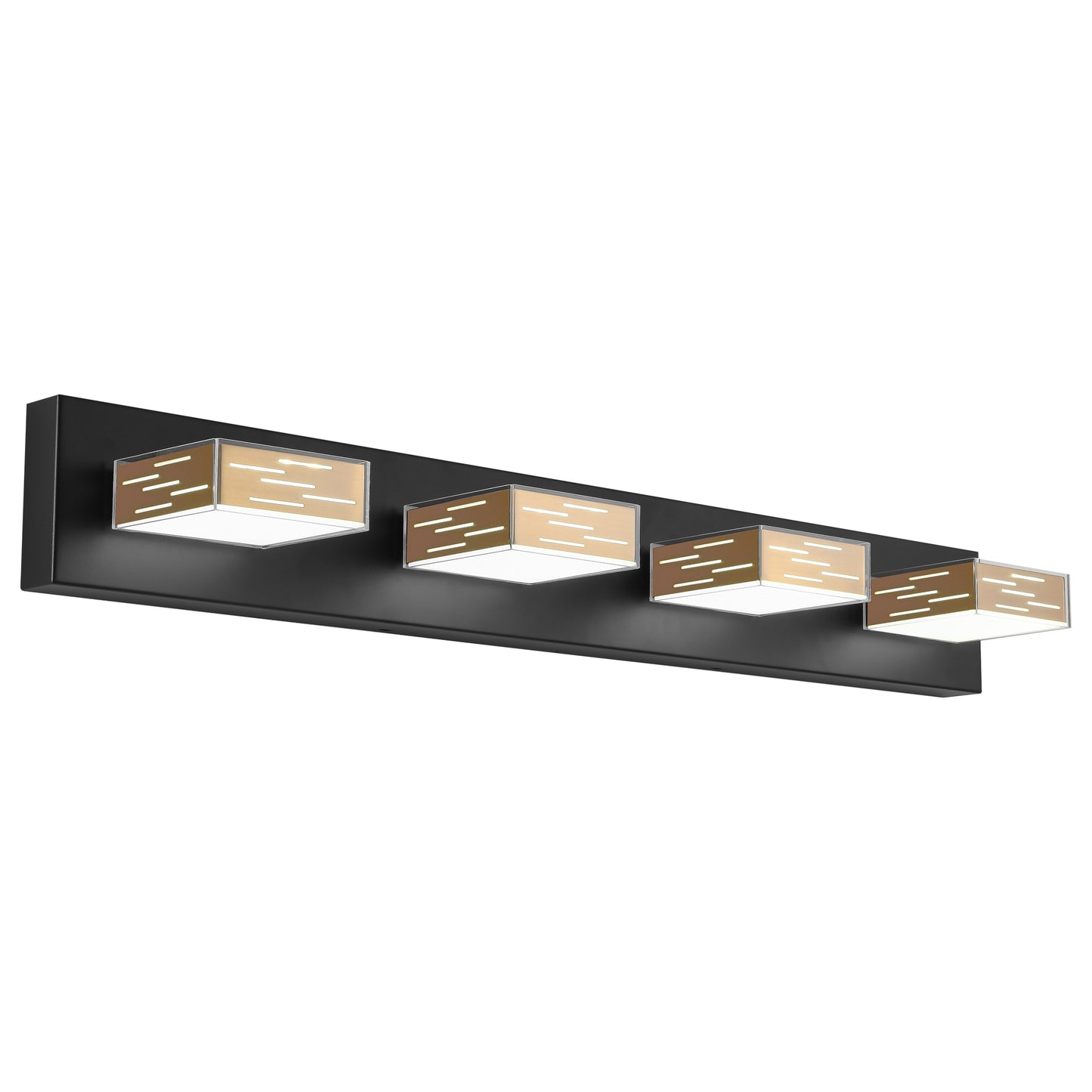 WOSBO Bathroom Vanity Light Dimmable LED Gold Copper Black Wall Light Fixture for Bathroom Over Mirror 4 Lights