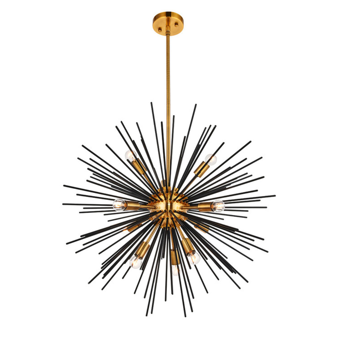 10-Light 26" Antique Brass Pendant