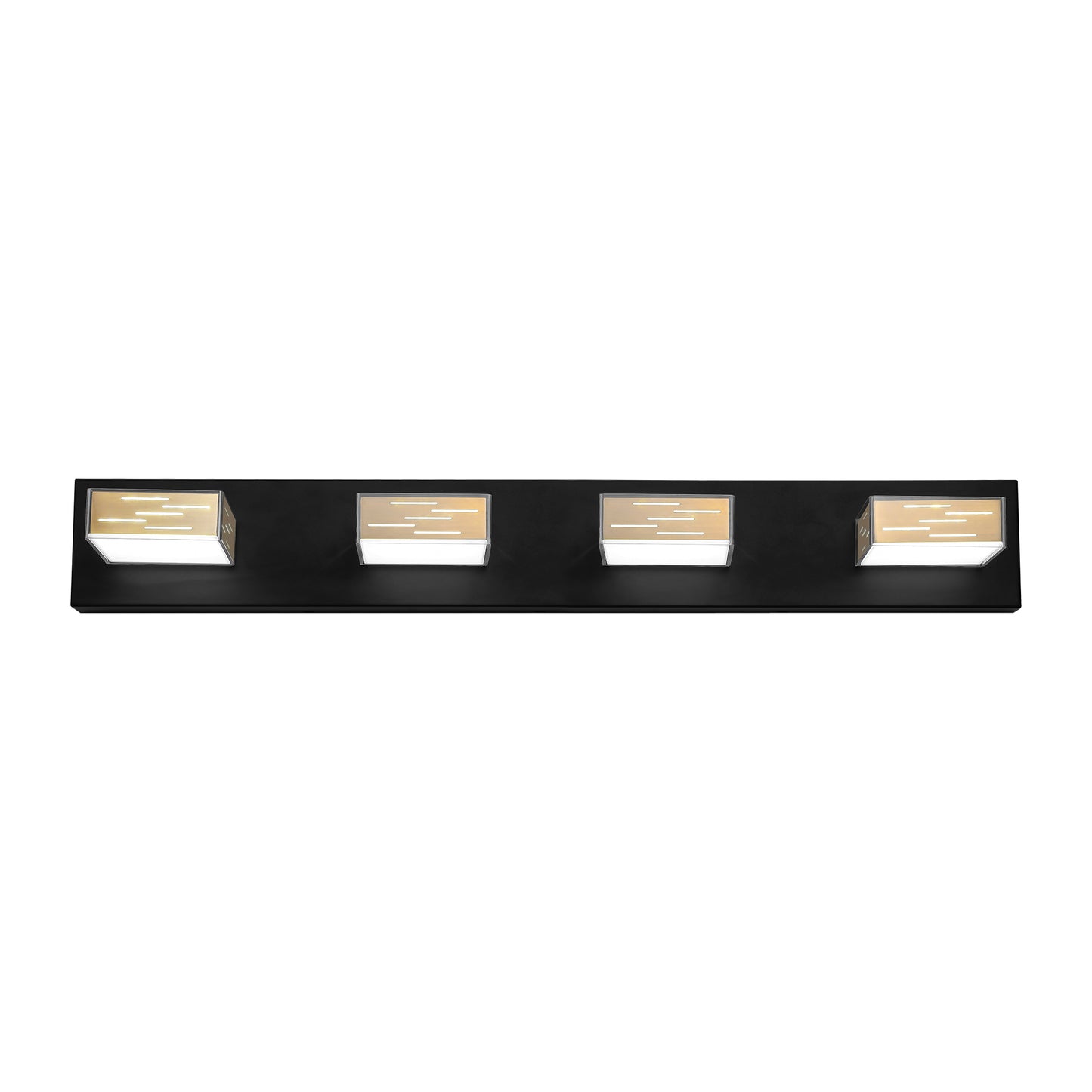 WOSBO Bathroom Vanity Light Dimmable LED Gold Copper Black Wall Light Fixture for Bathroom Over Mirror 4 Lights
