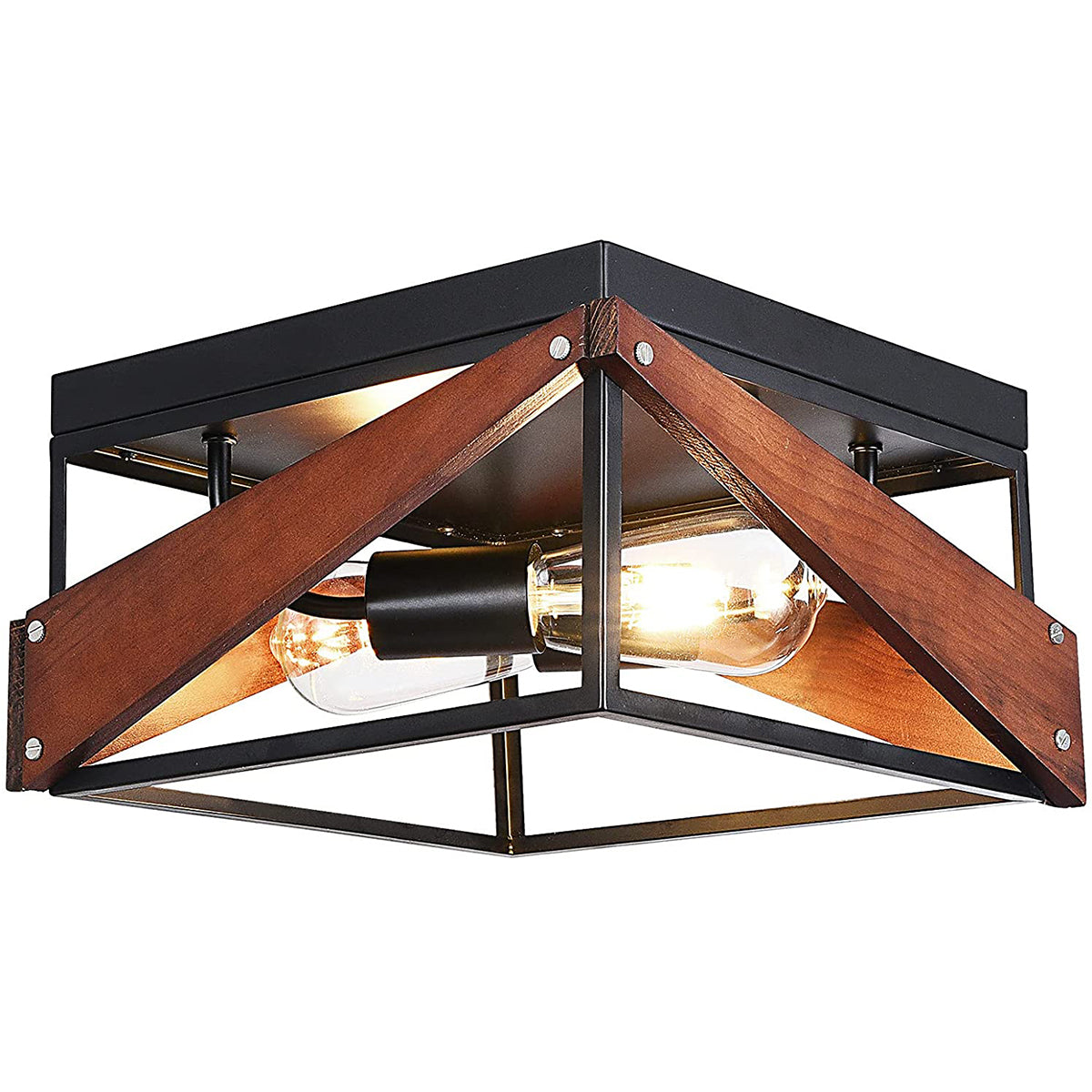 2-Light Industrial Flush Mount Light Fixtures