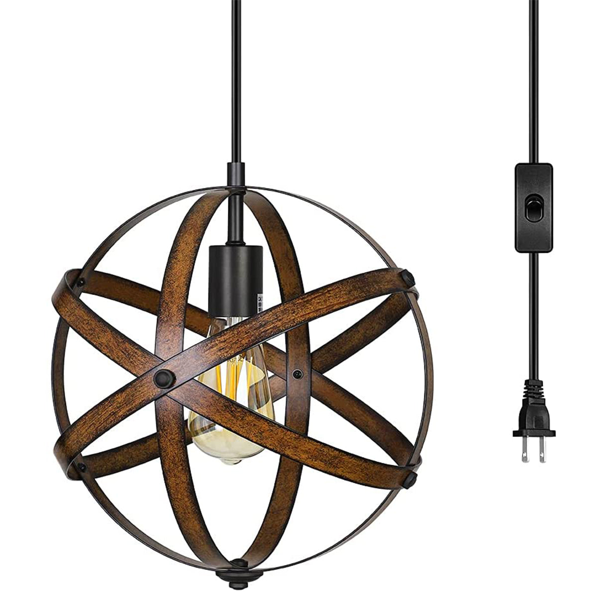 Industrial Plug in Pendant Hanging Light
