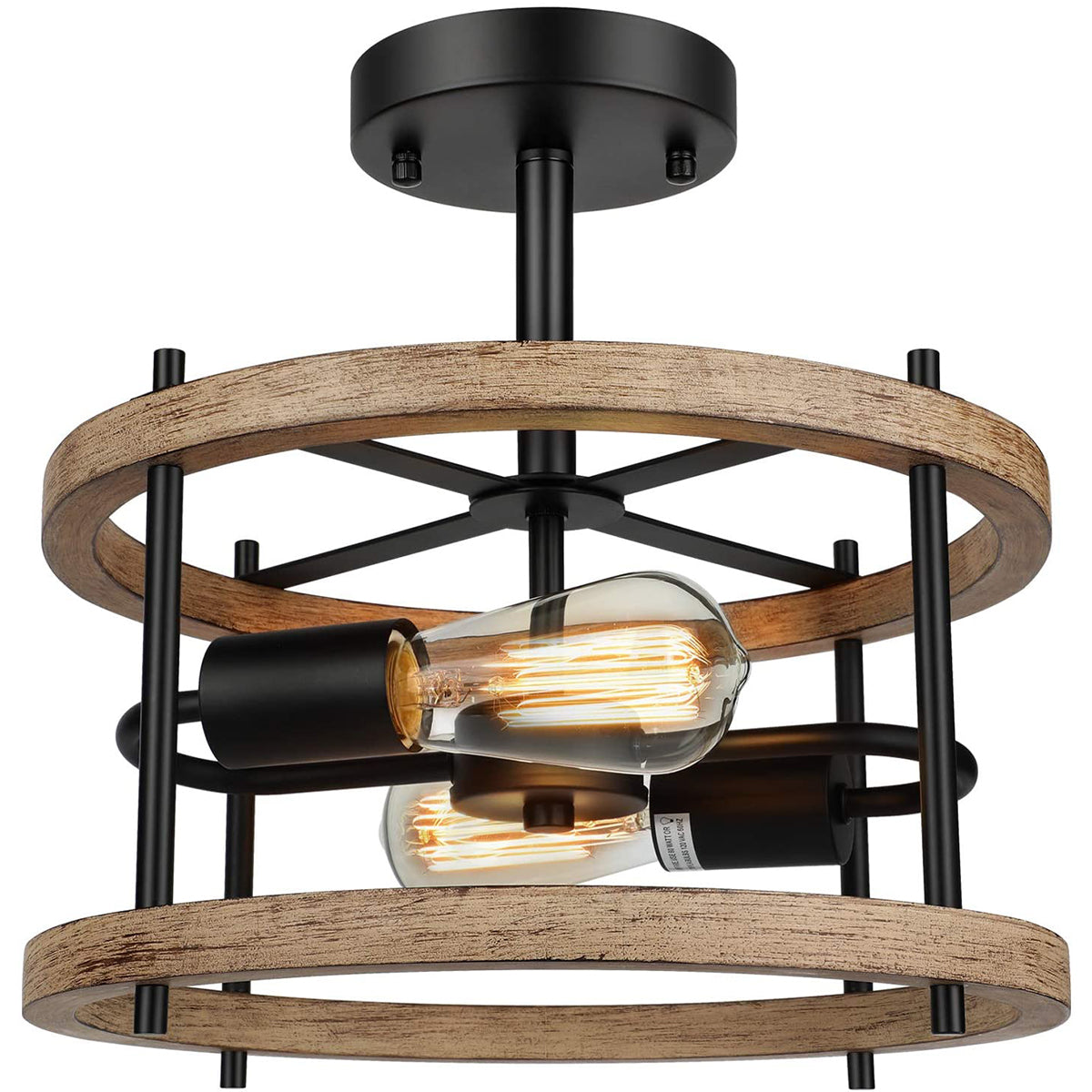2-Light Retro Ceiling Light Fixture