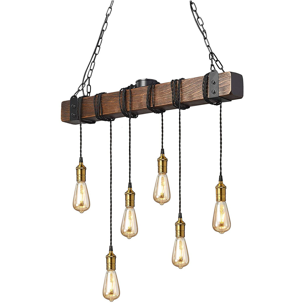6 Lights Farmhouse Chandelier Rustic Pendant Lighting