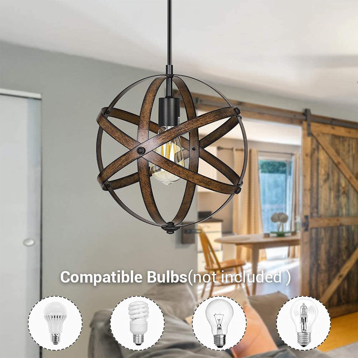 Industrial Plug in Pendant Hanging Light