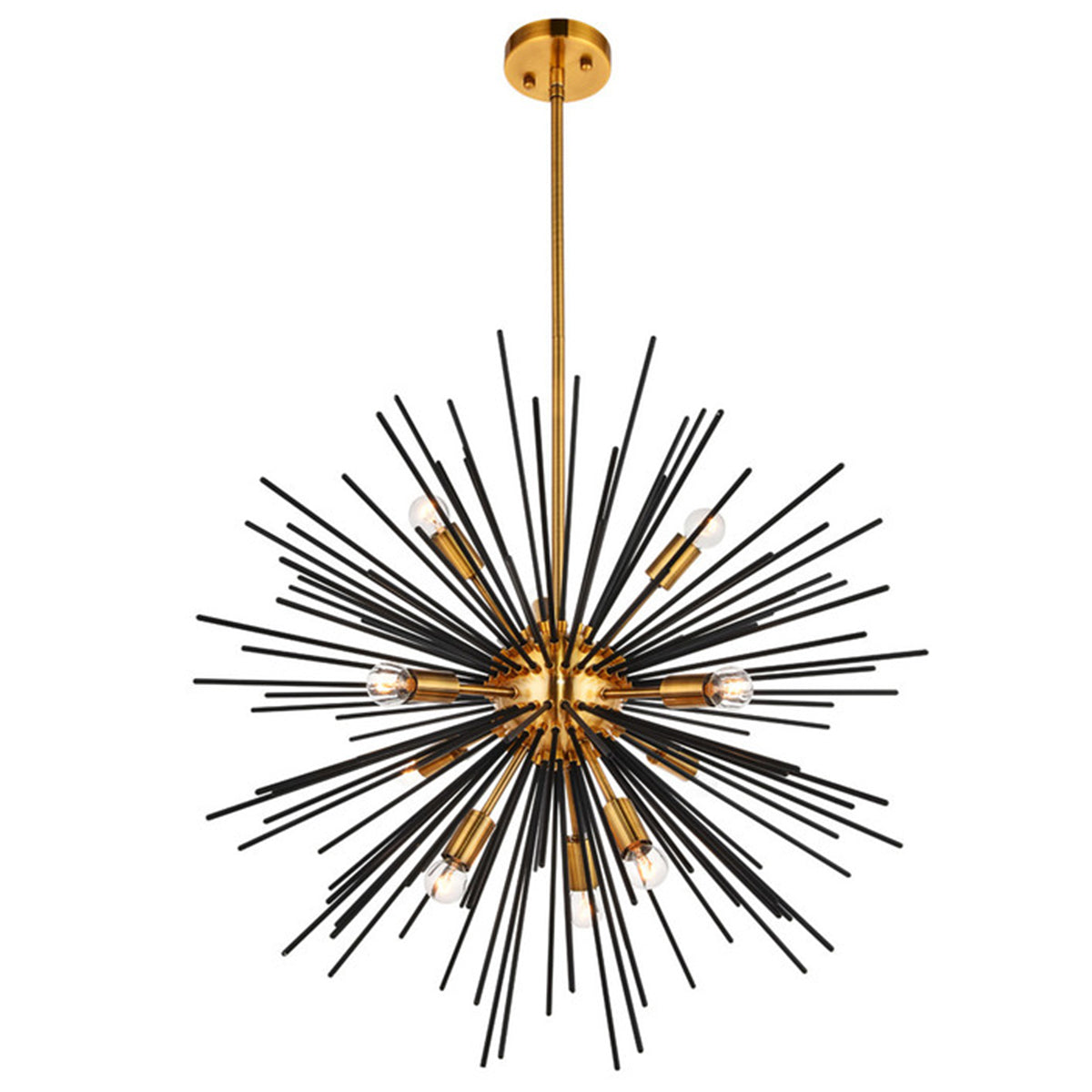 10-Light 26" Antique Brass Pendant