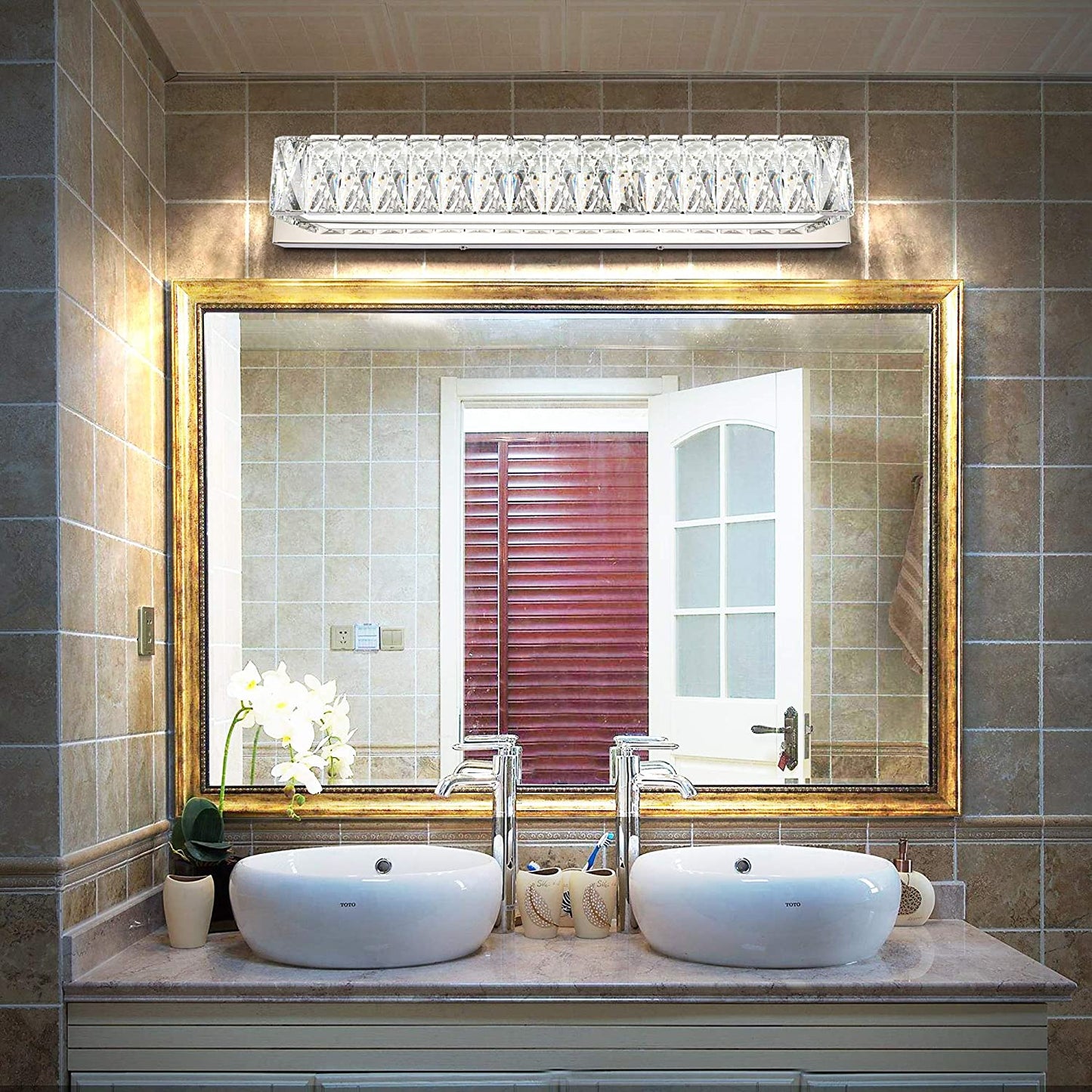Crystal Bathroom Vanity Lighting Fixtures,23inch