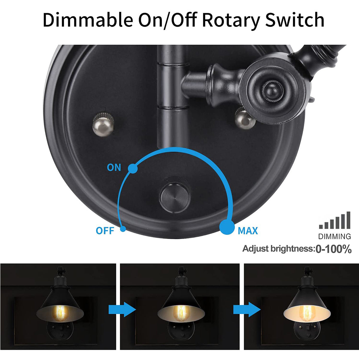 Dimmable Wall Sconce Plug in.
