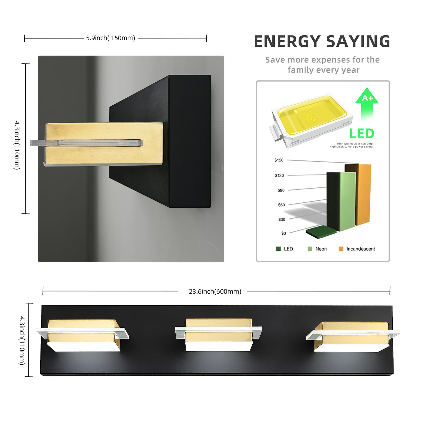 AMARTIZ™ Bathroom Vanity Light Fixture-9550-3T