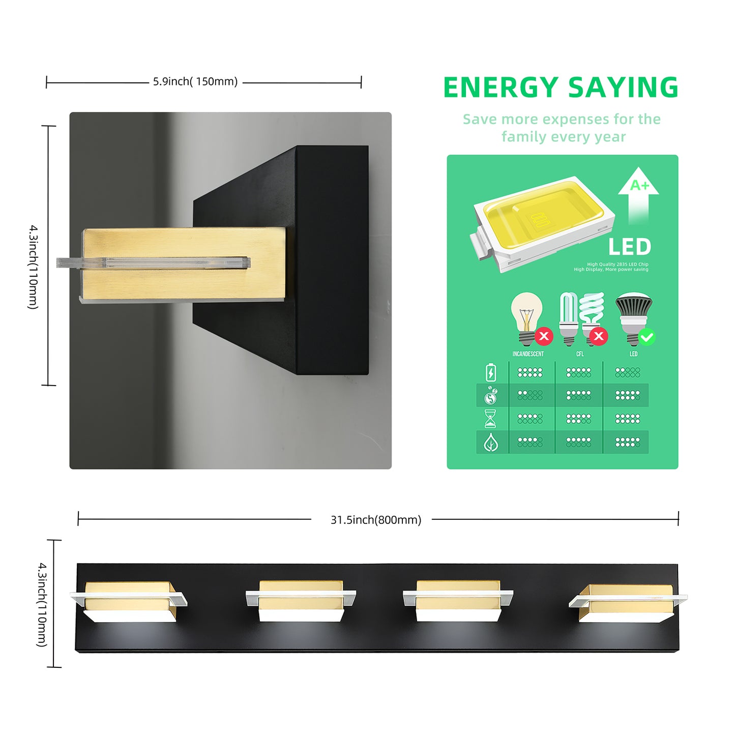 AMARTIZ™Bathroom Vanity Light Fixture-9550-4T