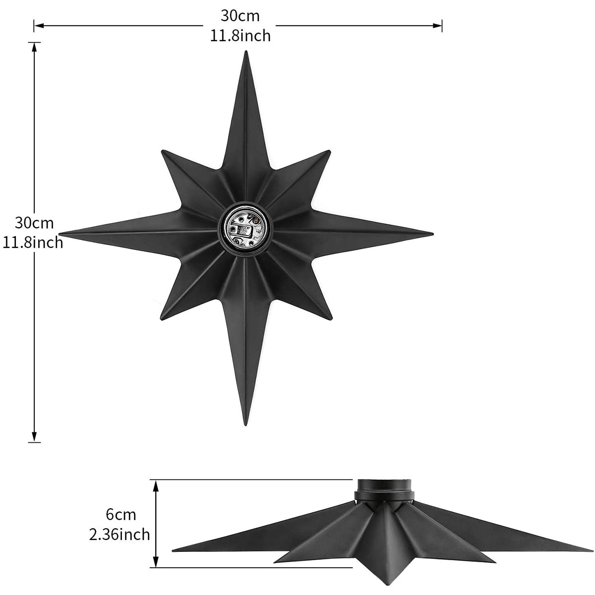Black Star Mount Ceiling Light Fixture