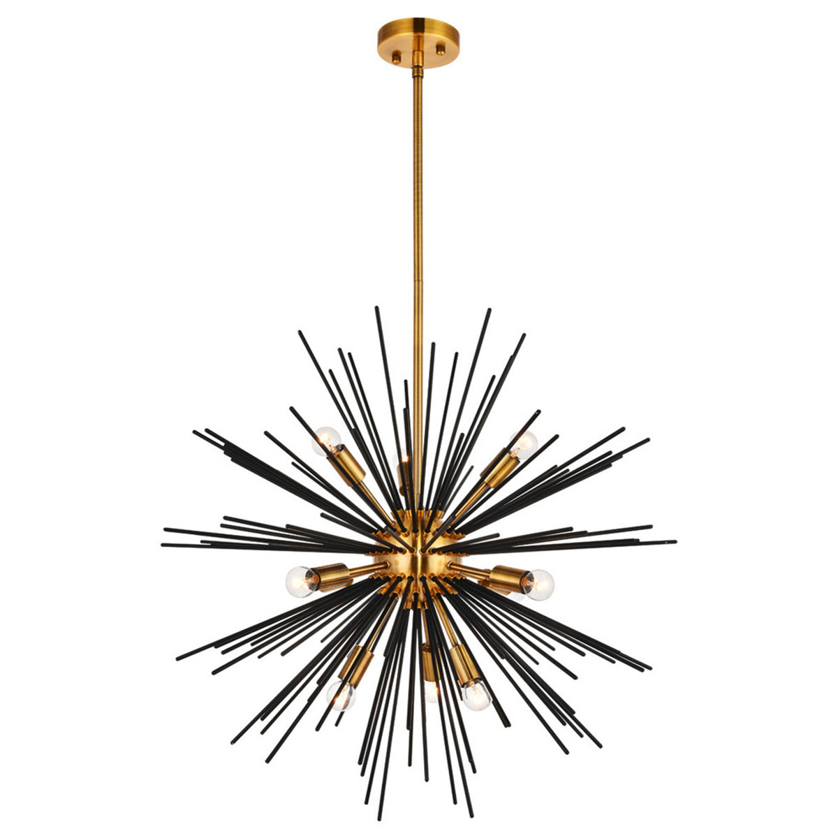 10-Light 26" Antique Brass Pendant