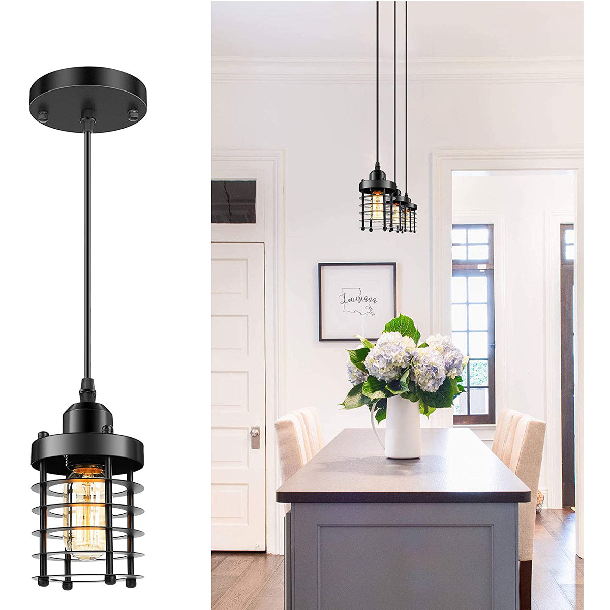 3 Packs Industrial Pendant Lighting