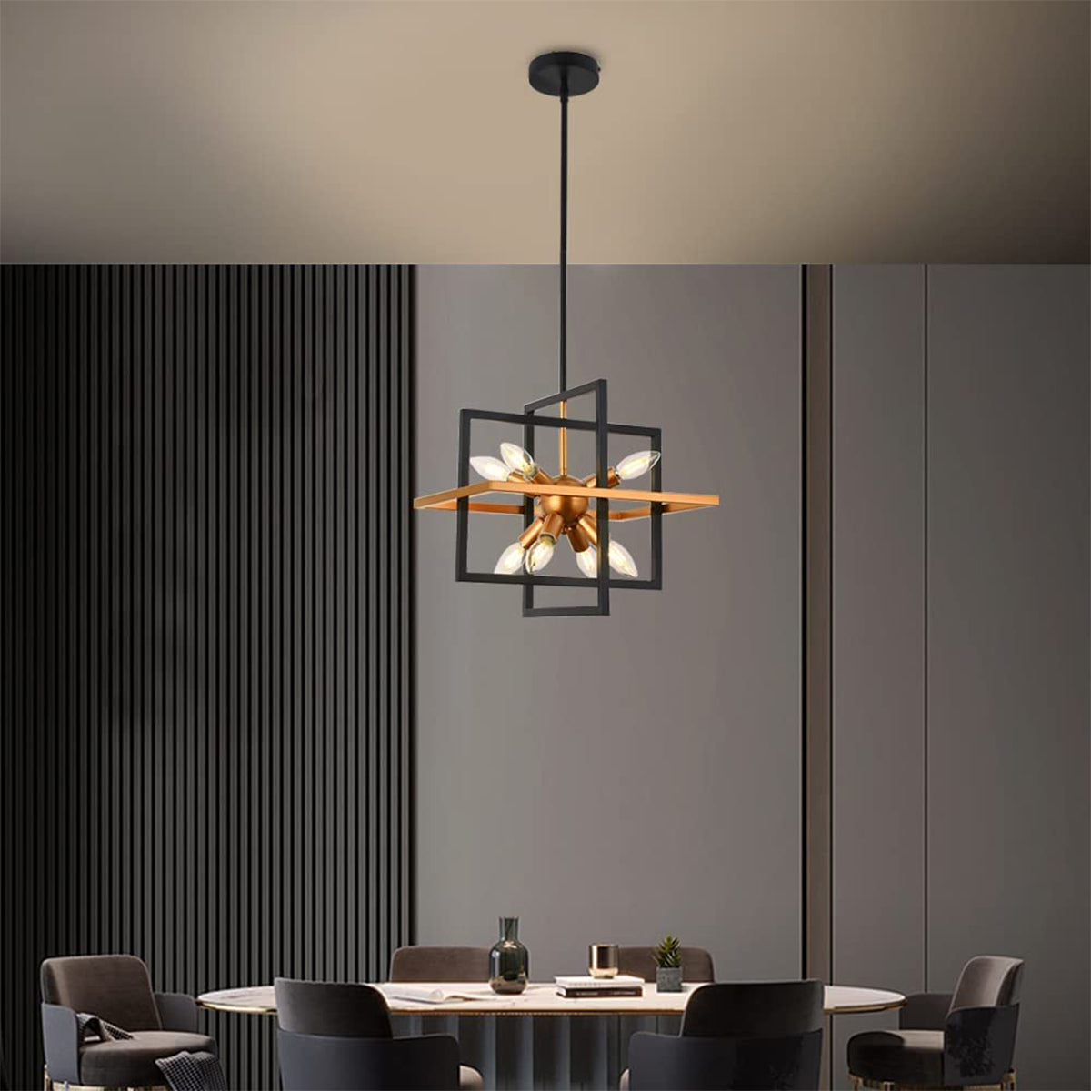 Black Metal Lantern Chandeliers