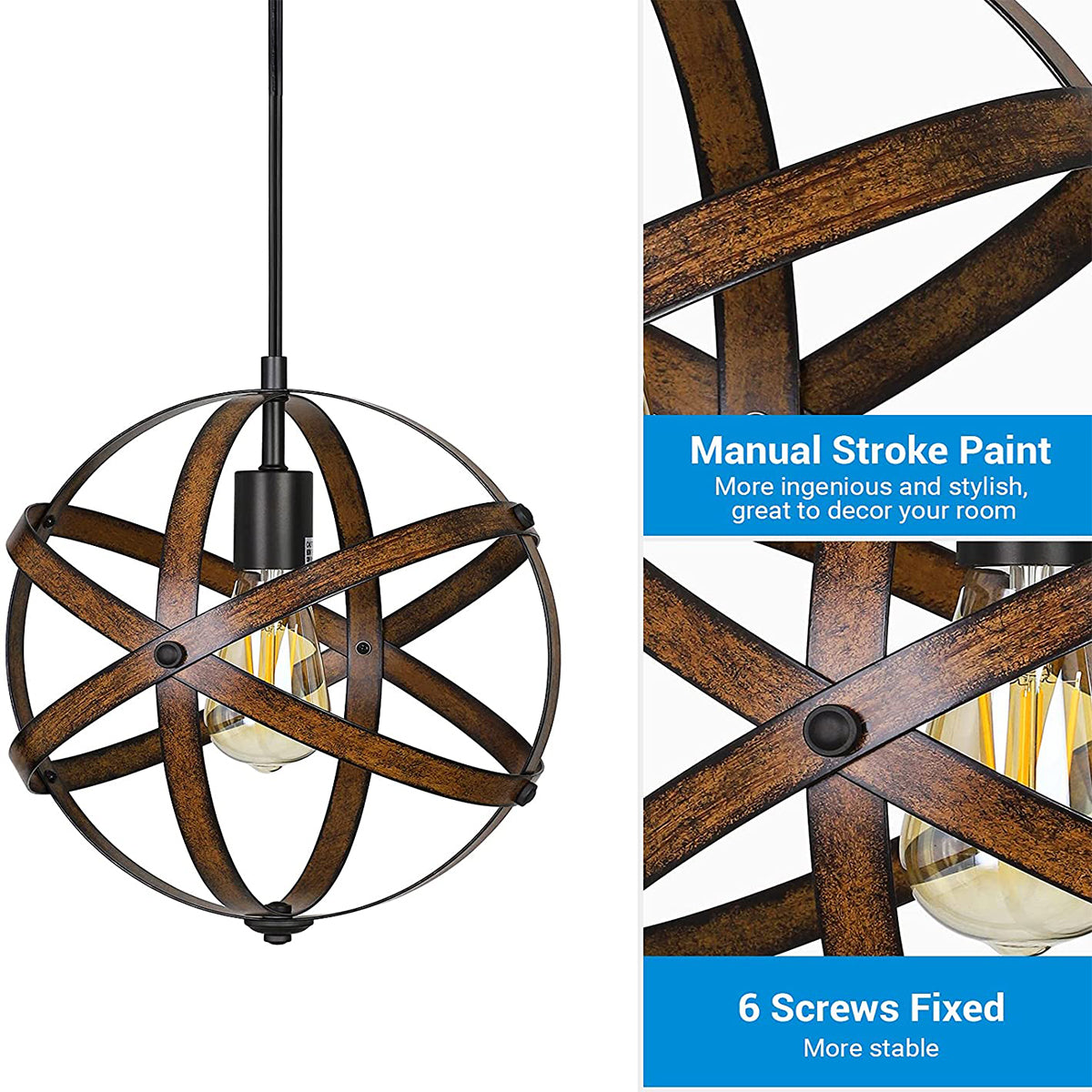 Industrial Plug in Pendant Hanging Light
