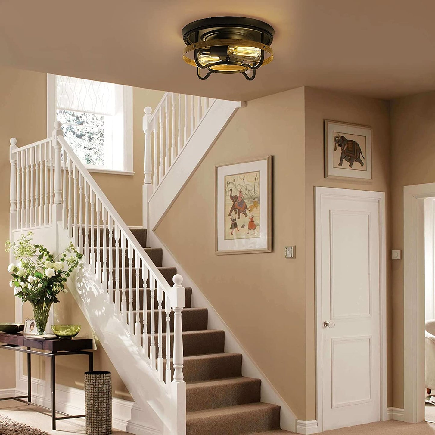 Farmhouse Flush Mount Ceiling Light Fixture