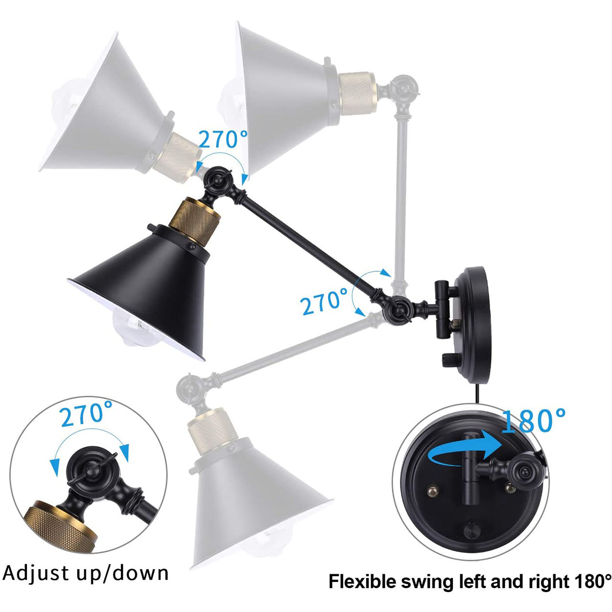 Dimmable Wall Sconce Plug in.