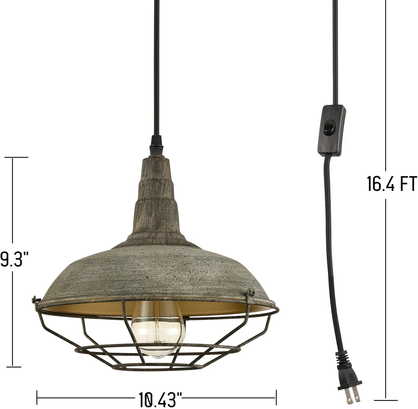 Farmhouse Plug in Pendant Light