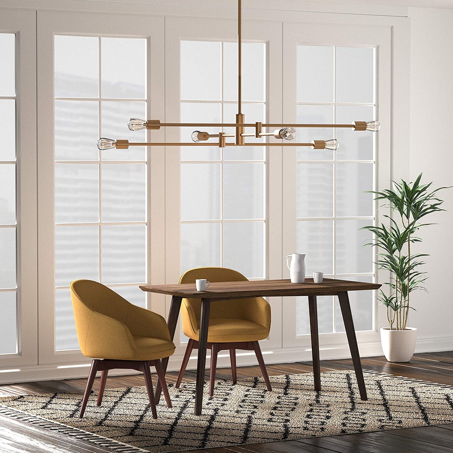 Modern Metal Rod Ceiling Pendant Chandelier