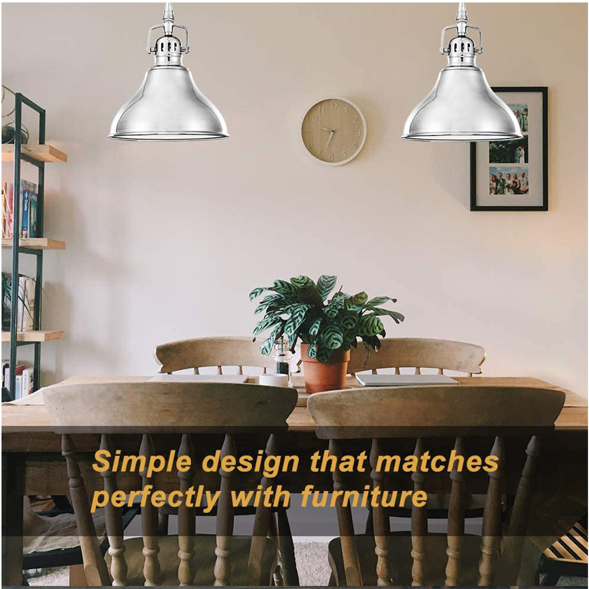 Brushed Nickel Finish Modern Metal Hanging Light