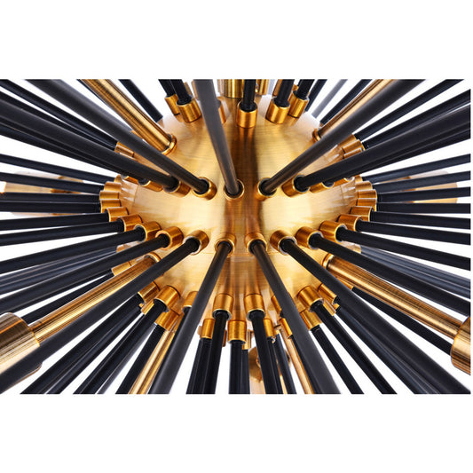 10-Light 26" Antique Brass Pendant