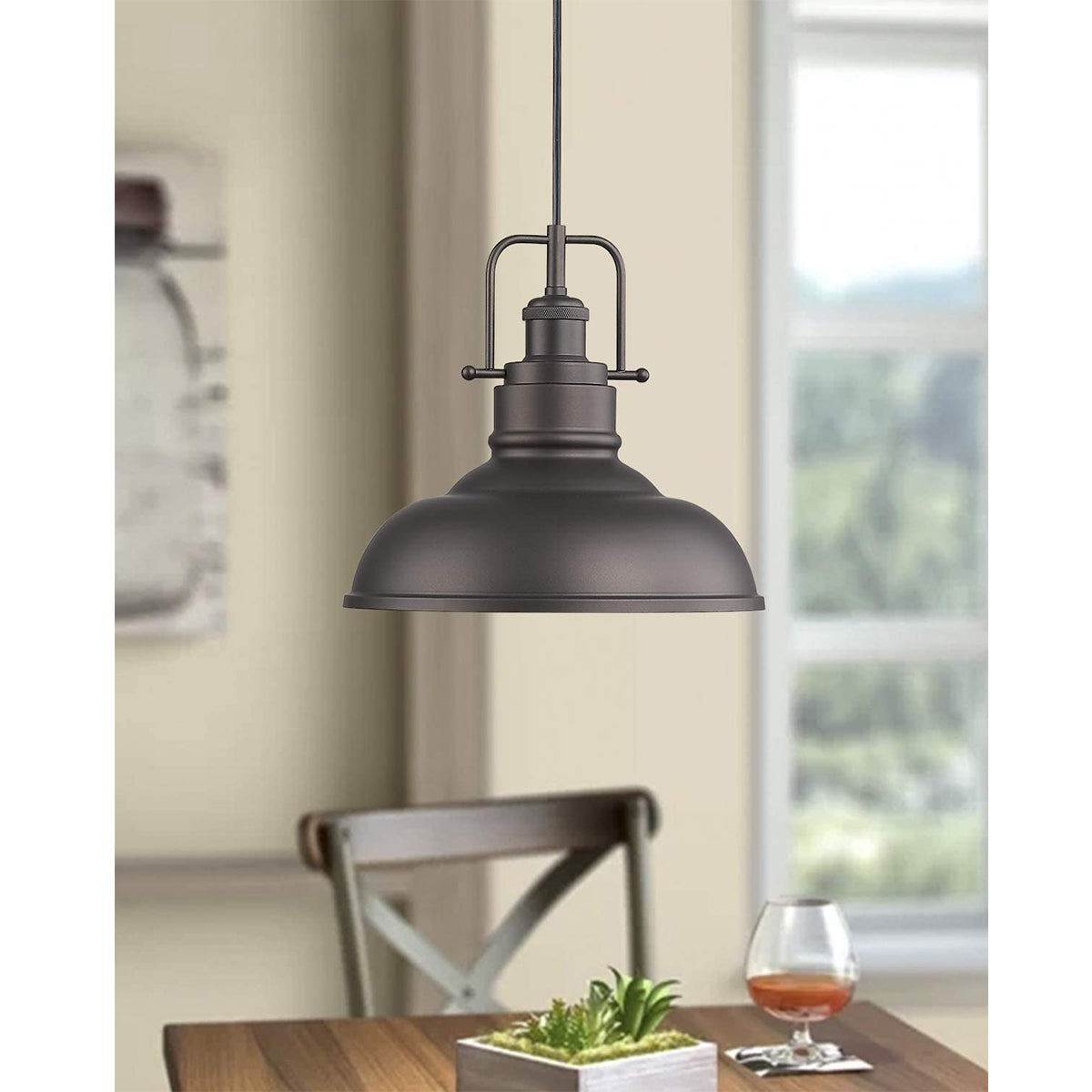 Farmhouse Pendant Light Industrial Hanging Light Fixture,11-inch