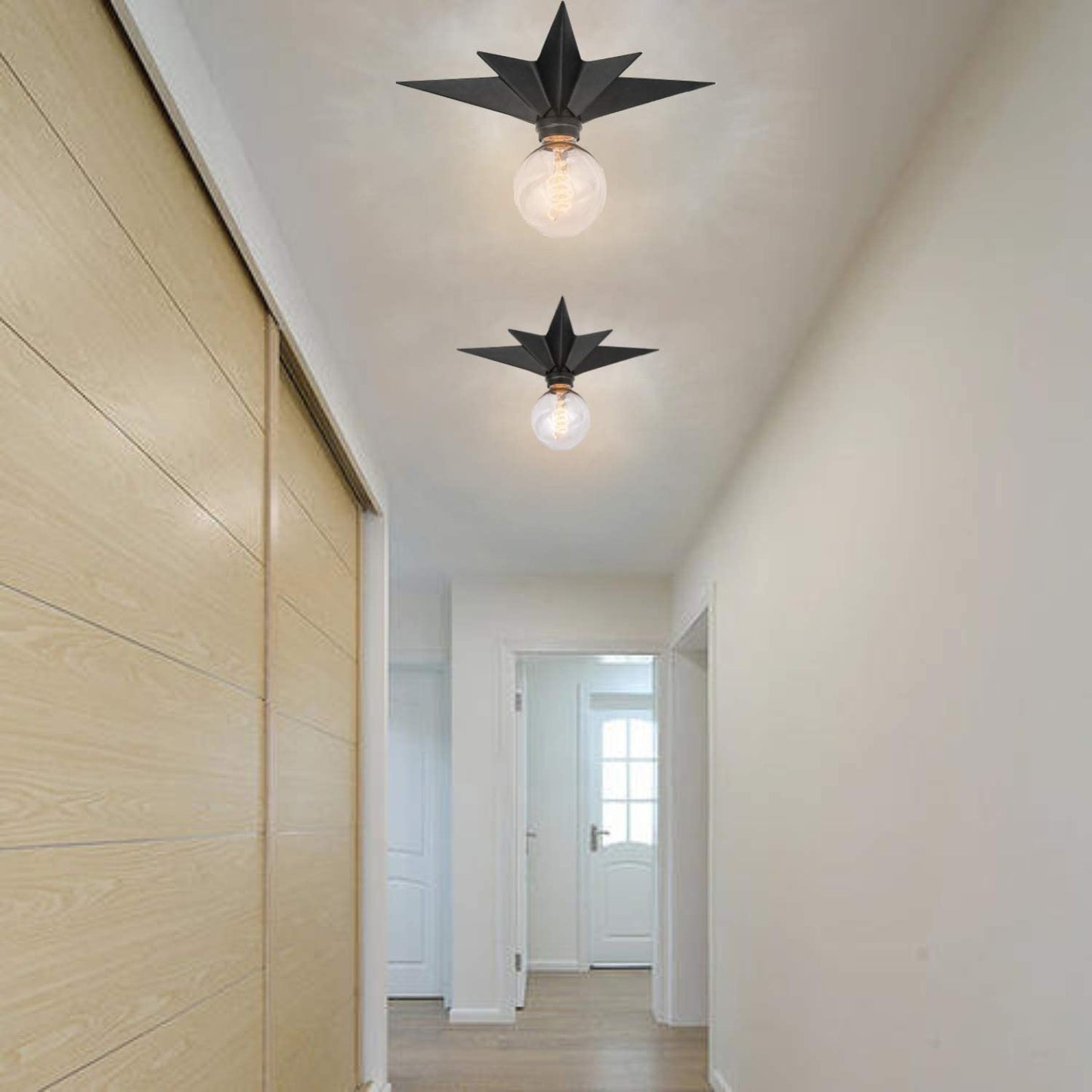 Black Star Mount Ceiling Light Fixture