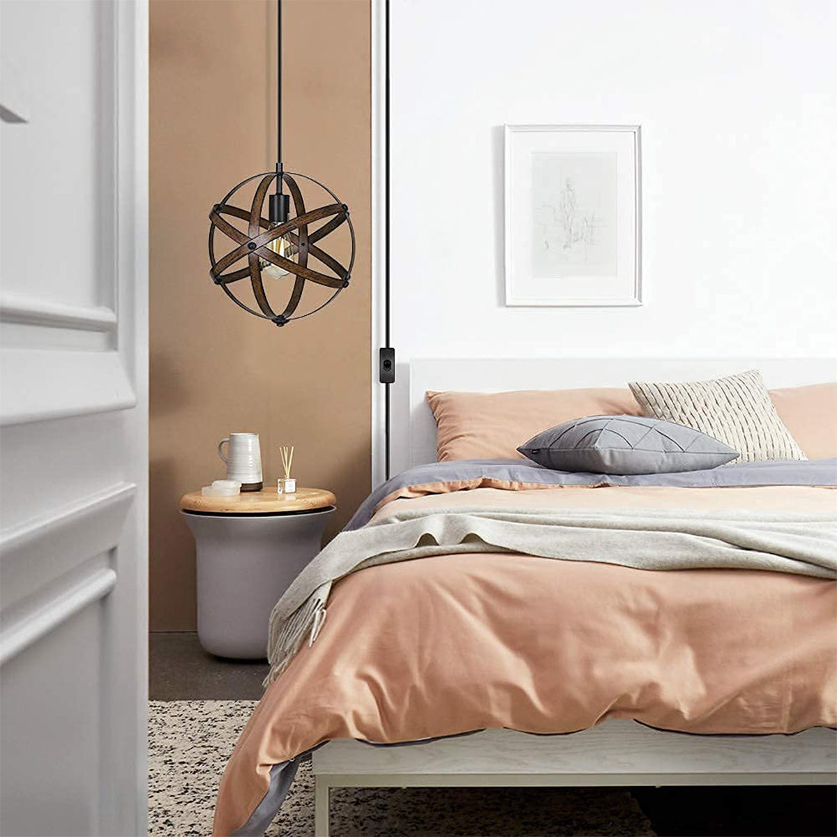 Industrial Plug in Pendant Hanging Light