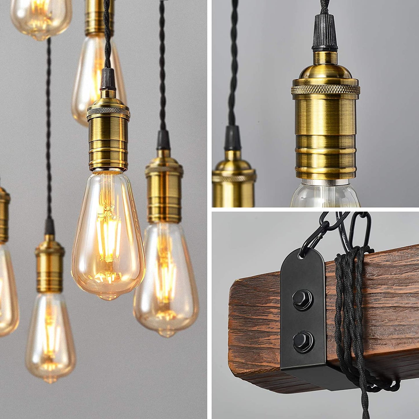 6 Lights Farmhouse Chandelier Rustic Pendant Lighting