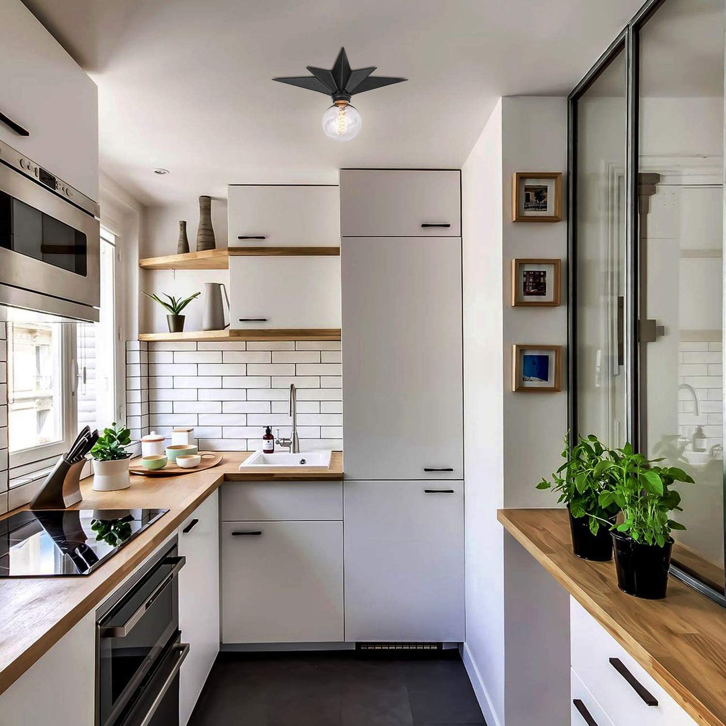 Black Star Mount Ceiling Light Fixture