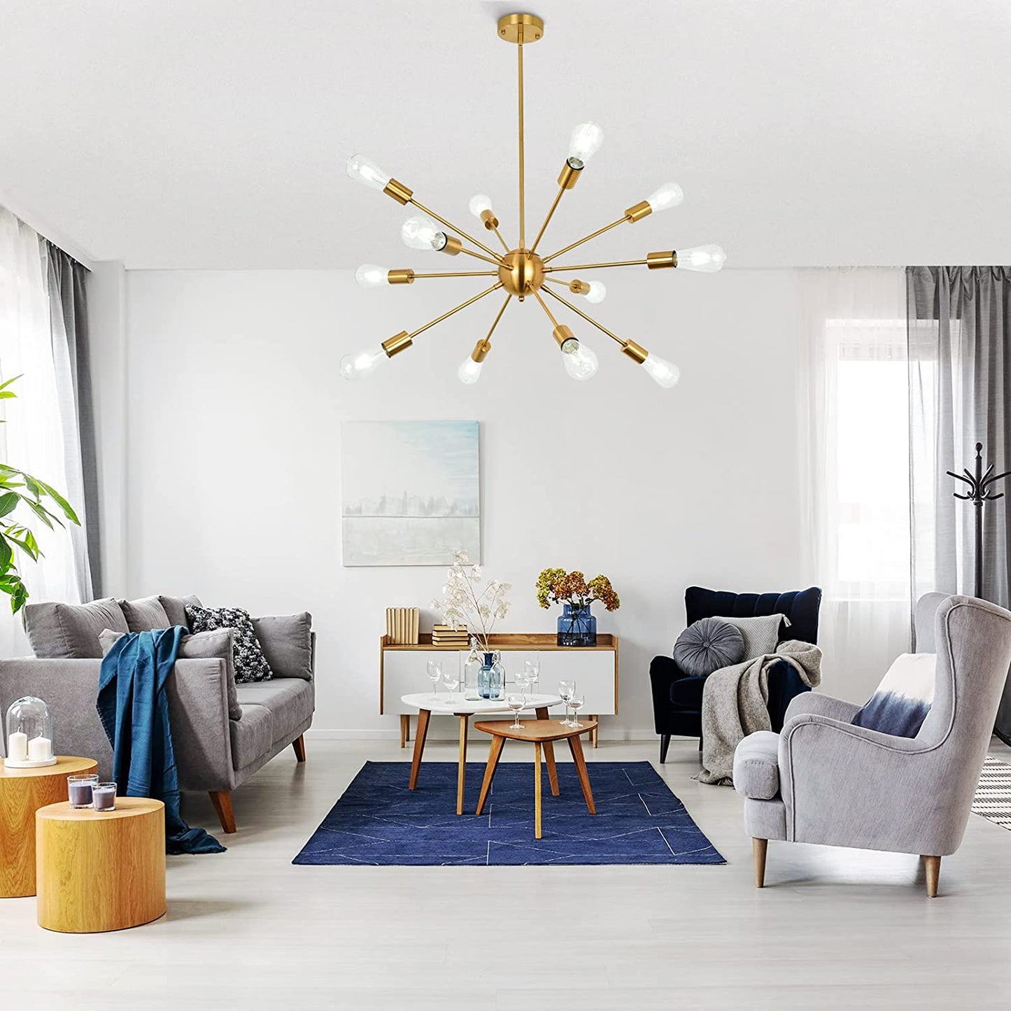 Sputnik Light Fixture Gold Chandelier