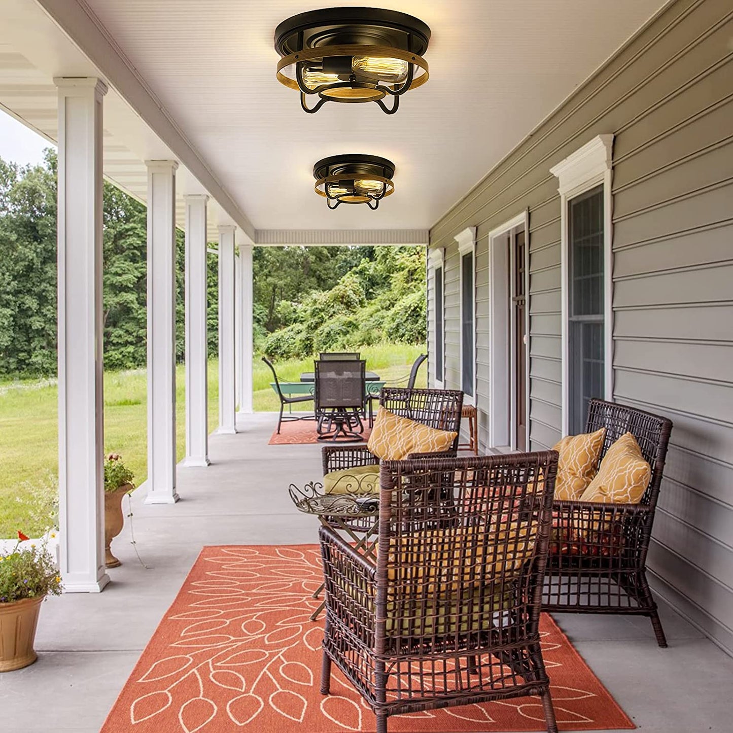 Farmhouse Flush Mount Ceiling Light Fixture