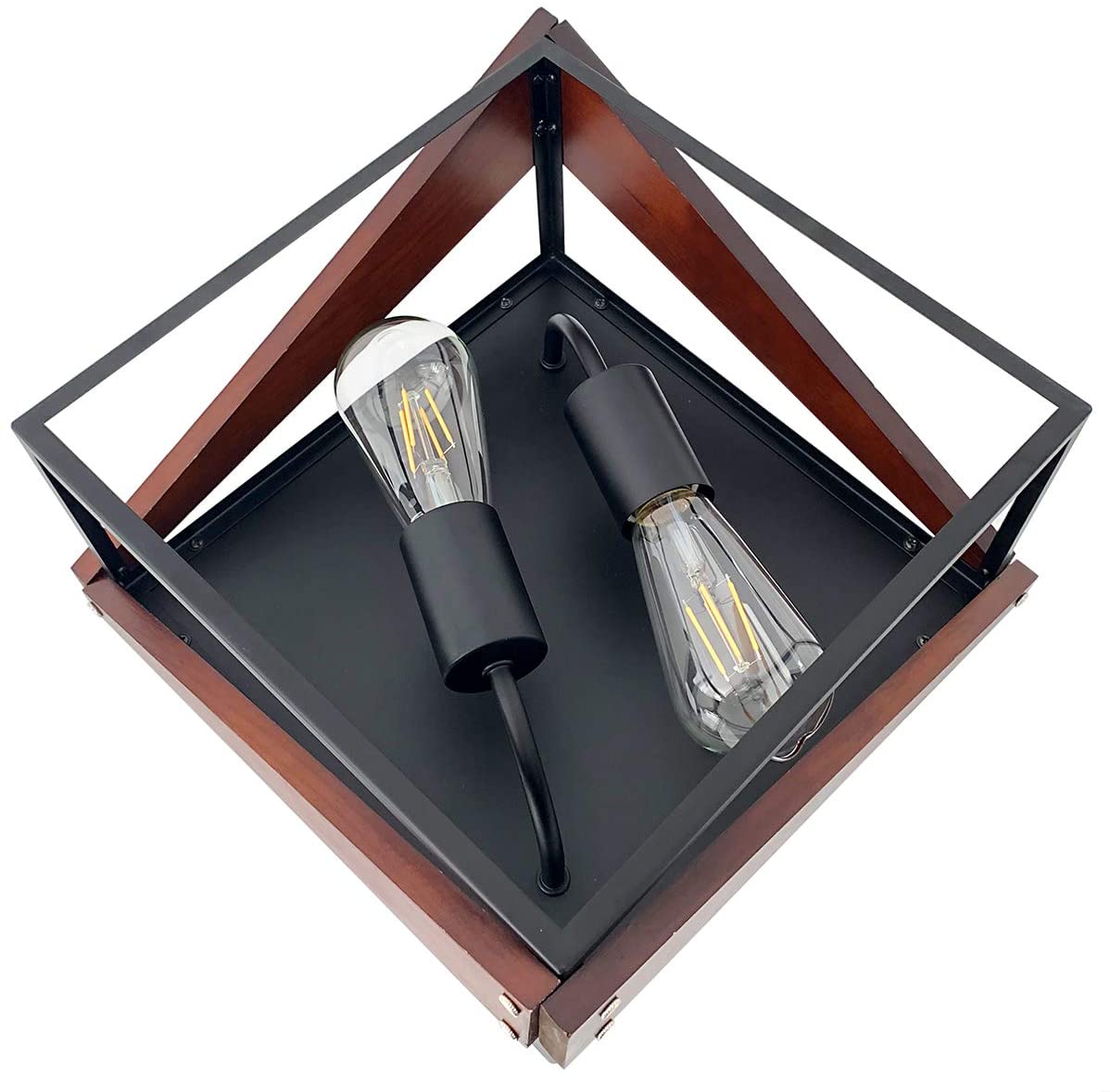 2-Light Industrial Flush Mount Light Fixtures