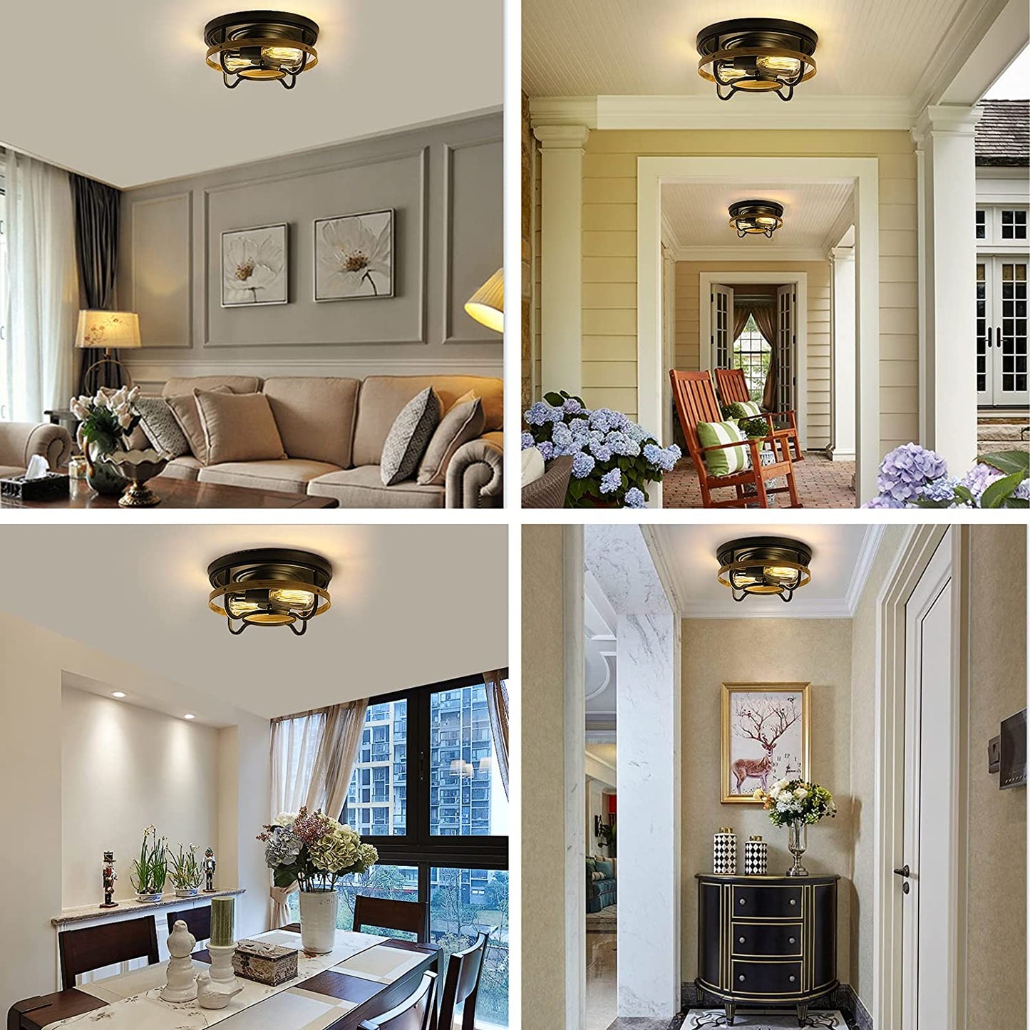 Farmhouse Flush Mount Ceiling Light Fixture