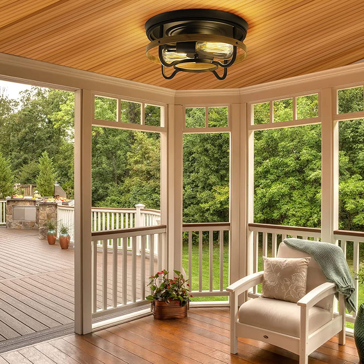 Farmhouse Flush Mount Ceiling Light Fixture