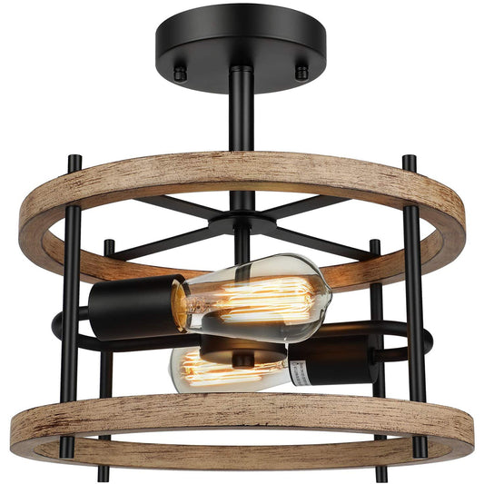 2-Light Retro Ceiling Light Fixture