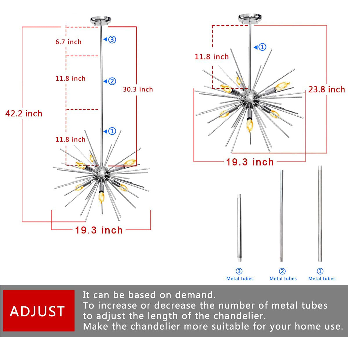 6-Lights Sputnik Chandeliers