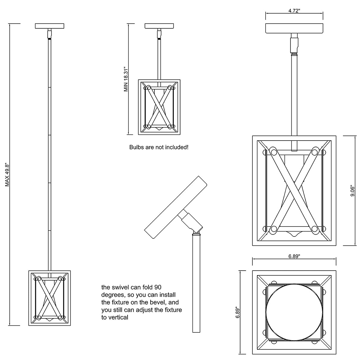 49.8"H Pendant Light