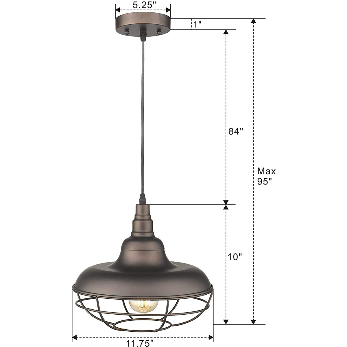 Industrial Metal Cage Pendant Light