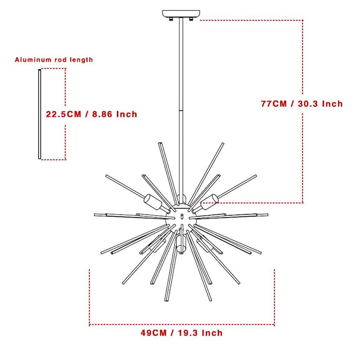 6-Lights Sputnik Chandeliers